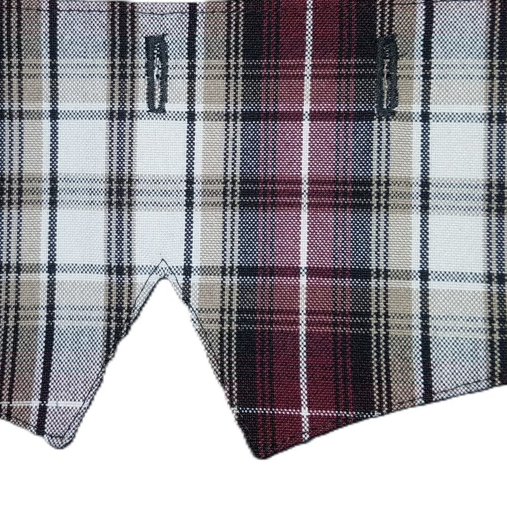 CUSTOM POINTS by Ornaments "BOSTON" burgundy plaid in S, M, L, or XL NEW